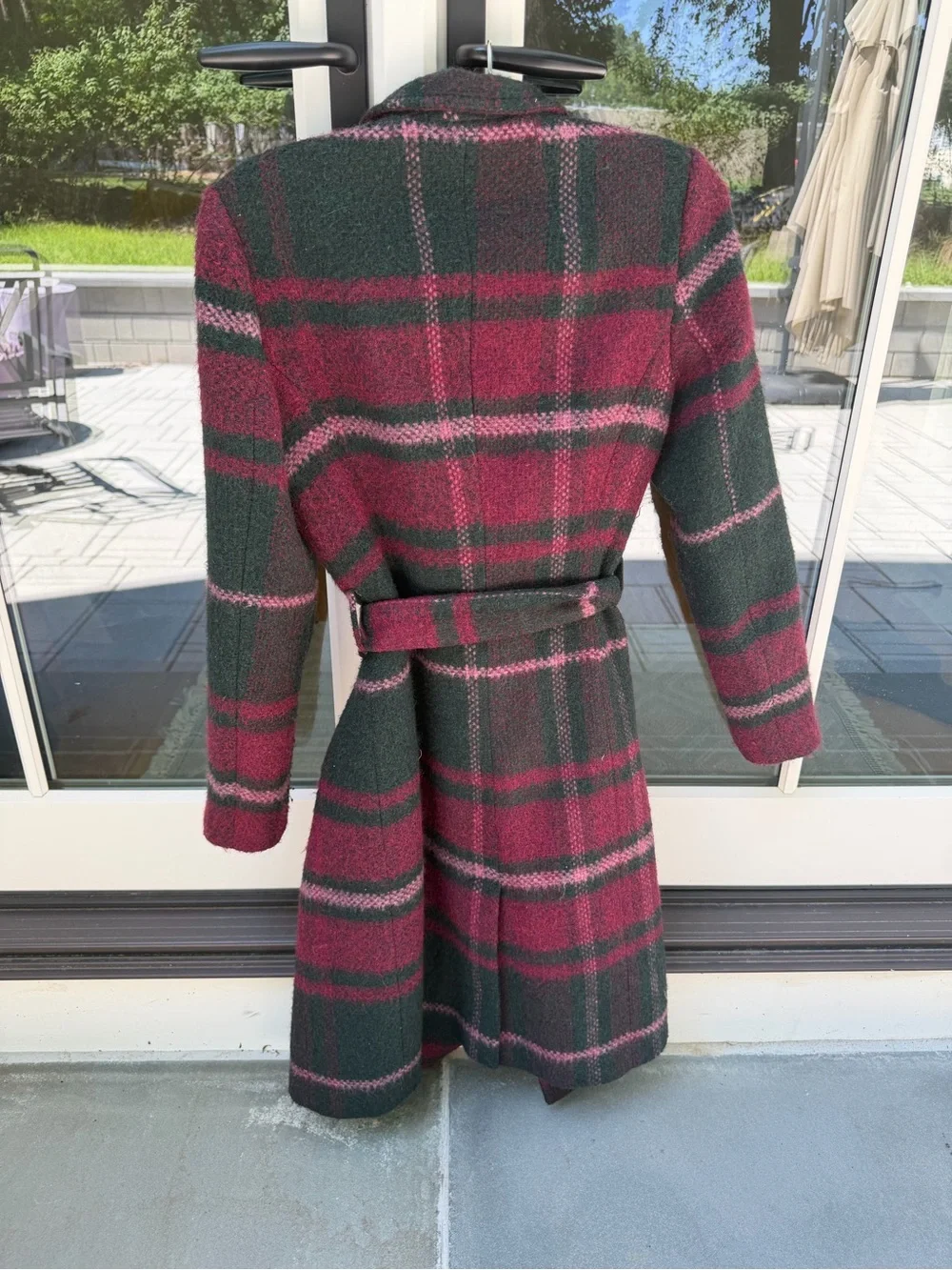 Ted Baker Plaid Belted Wrap Coat – Wool Blend size 1 US size 4